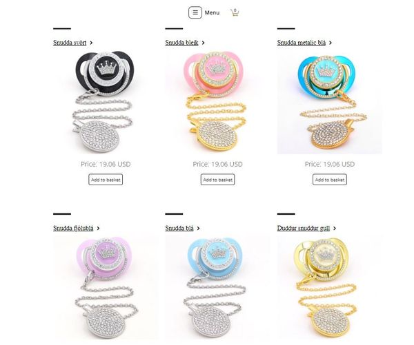 Snuddur með snudduböndum