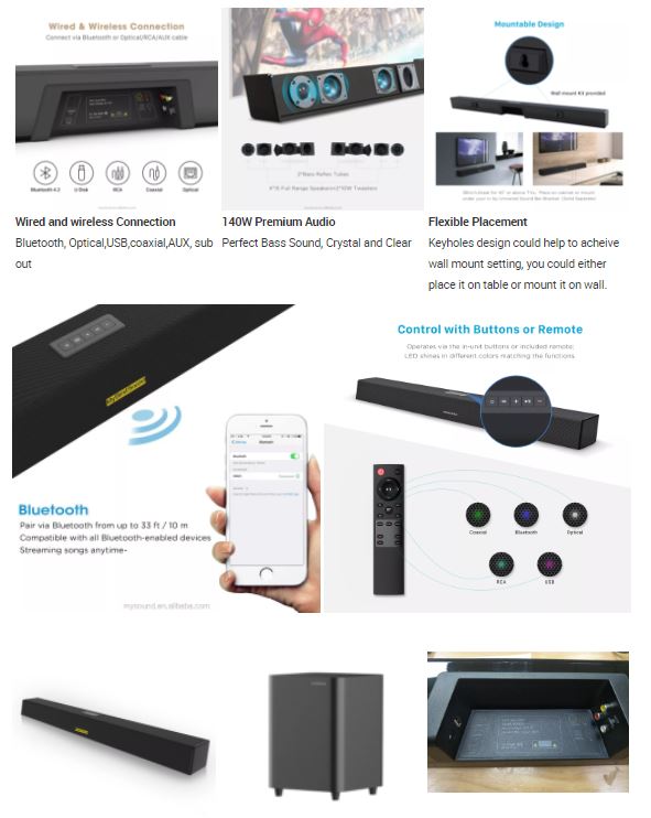 Baldvinsson hljóðstöng með bassaboxi